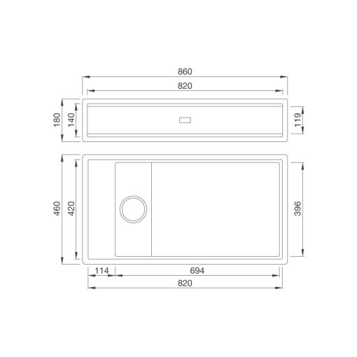 CHẬU RỬA CHÉN MALLOCA MYST K86S-MYST K86L