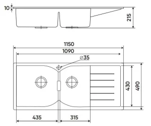 CHẬU RỬA KAFF KF-MIRO-1150