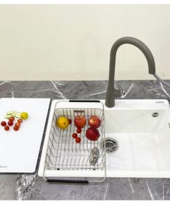 Chậu rửa bát KONOX Granite Sink Ruvita 680 white silver