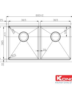 Chậu rửa bát KONOX KN8046DUB - 7 Chậu rửa bát KONOX KN8046DUB