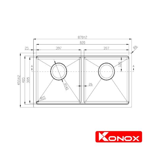 Chậu rửa bát KONOX KN8745DUB