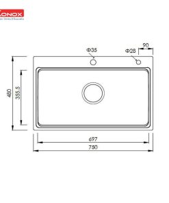 Chậu rửa bát Konox KN7548SO - 27 Chậu rửa bát Konox KN7548SO