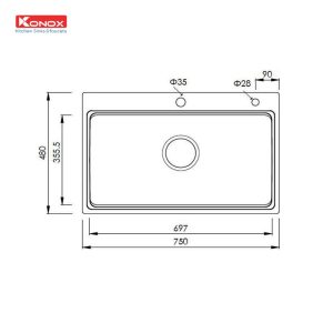 Chậu rửa bát Konox KN7548SO