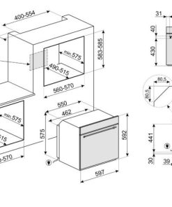 LÒ NƯỚNG ĐỐI LƯU 60CM CLASSICA THÉP KHÔNG GỈ CHỐNG DÍNH SMEG SF6381X 536 64 753