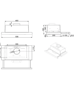 MÁY HÚT MÙI ÂM TỦ 60 CM MÀU BẠC SMEG KSET62E 536 84 832