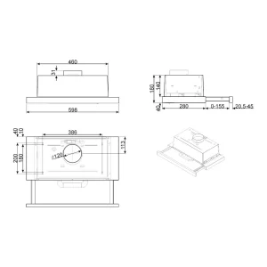 MÁY HÚT MÙI ÂM TỦ 60 CM MÀU BẠC SMEG KSET62E 536 84 832