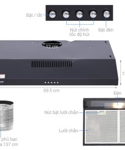 MÁY HÚT MÙI ÂM TỦ CAO CẤP SUNHOUSE SHB6118B - 11 MÁY HÚT MÙI ÂM TỦ CAO CẤP SUNHOUSE SHB6118B