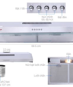 MÁY HÚT MÙI ÂM TỦ CAO CẤP SUNHOUSE SHB6118I - 5 MÁY HÚT MÙI ÂM TỦ CAO CẤP SUNHOUSE SHB6118I