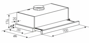 MÁY HÚT MÙI ÂM TỦ KAFF KF TL7001W