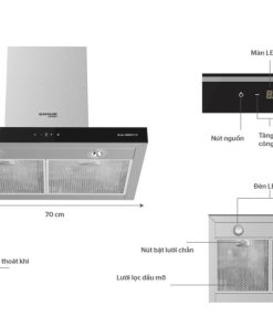 Máy hút mùi cao cấp chữ T SUNHOUSE Mama MMB6817 70 - 4 MÁY HÚT MÙI CAO CẤP CHỮ T SUNHOUSE MAMA MMB6817 70