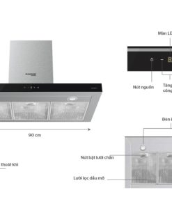 Máy hút mùi cao cấp chữ T SUNHOUSE Mama MMB6817 90 - 4 MÁY HÚT MÙI CAO CẤP CHỮ T SUNHOUSE MAMA MMB6817 90