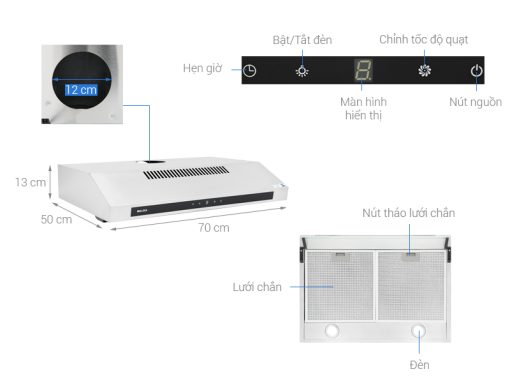 MÁY HÚT MÙI CLASSIC MALLOCA H342-7 TC