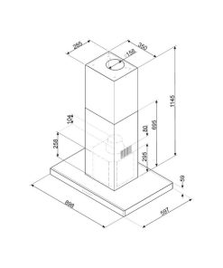 MÁY HÚT MÙI ĐẢO 90CM THÉP KHÔNG GỈ SMEG KI90XE 536 84 628