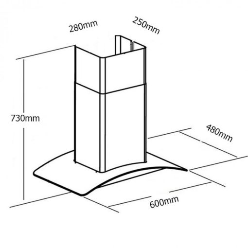 MÁY HÚT MÙI HIỆN ĐẠI KÍNH CONG CAPRI CR-600H