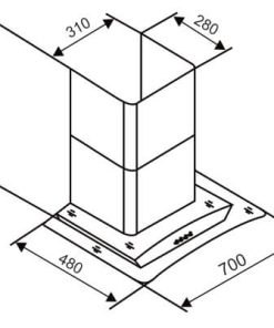 Máy hút mùi hiện đại kính cong Capri CR-636H - 5 MÁY HÚT MÙI HIỆN ĐẠI KÍNH CONG CAPRI CR-636H