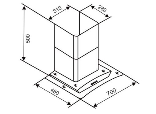 MÁY HÚT MÙI HIỆN ĐẠI KÍNH CONG CAPRI CR-636H