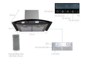 MÁY HÚT MÙI KÍNH CONG CAO CẤP SUNHOUSE APEX APB6680 70C