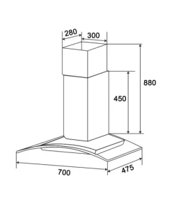 MÁY HÚT MÙI KÍNH CONG KAFF KF-GB702