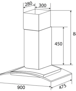 MÁY HÚT MÙI KÍNH CONG KAFF KF-GB902 - 16 MÁY HÚT MÙI KÍNH CONG KAFF KF-GB902