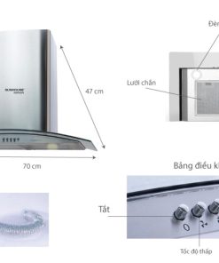 MÁY HÚT MÙI KÍNH CONG SUNHOUSE MAMA MM6719 70 - 4 MÁY HÚT MÙI KÍNH CONG SUNHOUSE MAMA MM6719 70