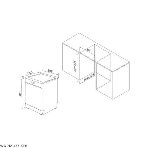 MÁY RỬA CHÉN ÂM TỦ MALLOCA WQP12-J7713FB