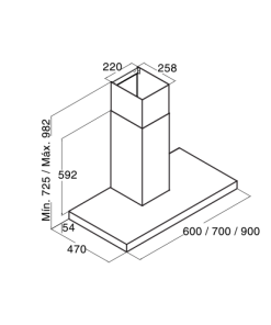 Máy hút mùi áp tường Cata MIDAS XGBK 900 - 7 Máy hút mùi áp tường Cata MIDAS XGBK 900