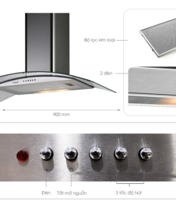 Máy hút mùi áp tường Cata C-900 GLASS/C - 11 Máy hút mùi áp tường Cata C-900 GLASS/C
