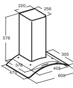 Máy hút mùi áp tường Cata CN-600 GLASS - 6 Máy hút mùi áp tường Cata CN-600 GLASS
