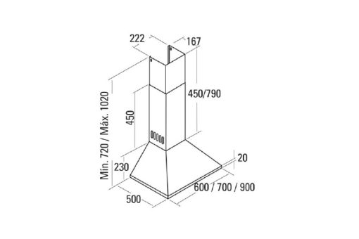 Máy hút mùi áp tường Cata OMEGA 600 X/A