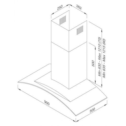 Máy hút mùi áp tường Malloca Gama K3155-9