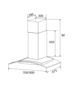Máy hút mùi kính cong KAFF KF-GB773