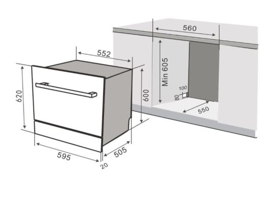 Máy rửa chén âm tủ KAFF KF-BISMS8