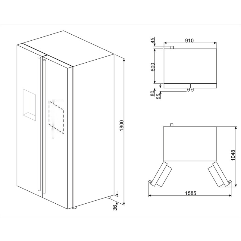 TỦ LẠNH SIDE BY SIDE ĐỘC LẬP THÉP KHÔNG GỈ SMEG SBS662X 535 14 999