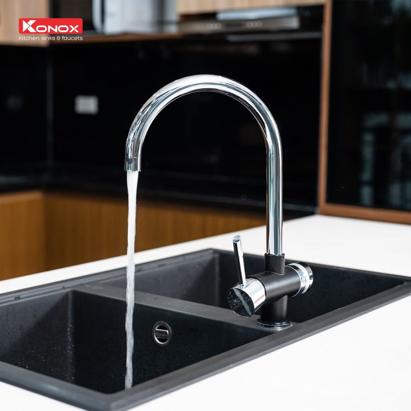 VÒI RỬA BÁT KONOX TRIM-WATER BLACK