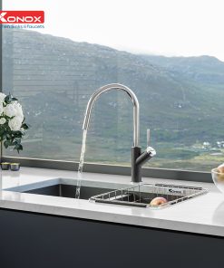 VÒI RỬA BÁT RÚT DÂY KONOX PONTE BLACK - 10 VÒI RỬA BÁT RÚT DÂY KONOX PONTE BLACK