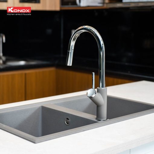 VÒI RỬA BÁT RÚT DÂY KONOX PONTE GREY