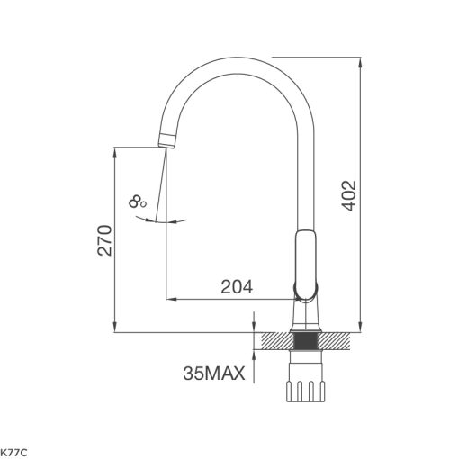 VÒI RỬA CHÉN BÁT MALLOCA K77C