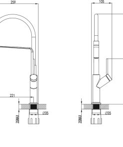 VÒI RỬA CHÉN MALLOCA K081C - VÒI MẠ CHROME SILICONE