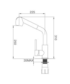 Vòi Rửa Chén Malloca K119N9 - Vòi dây rút mạ Chrome - 12 VÒI RỬA CHÉN MALLOCA K119N9 - VÒI DÂY RÚT MẠ CHROME