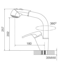 Vòi Rửa Chén Malloca K140 - Vòi dây rút mạ Chrome - 27 VÒI RỬA CHÉN MALLOCA K140 - VÒI DÂY RÚT MẠ CHROME