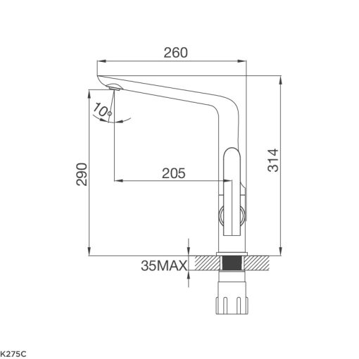 VÒI RỬA CHÉN MALLOCA K275C - VÒI MẠ CHROME
