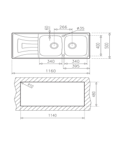 CHẬU RỬA INOX TEKA UNIVERSO 2B 1D 10120012 - 5 TEKA UNIVERSO 2B 1D 10120012
