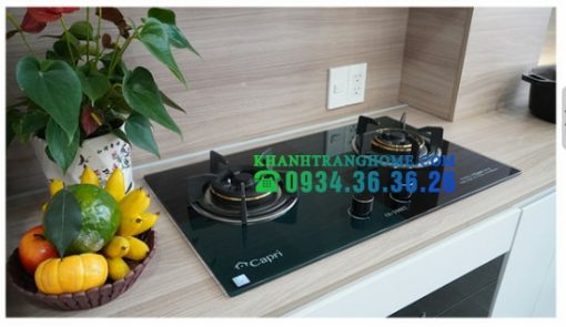 BẾP GAS ÂM KÍNH 2 LÒ CAPRI CR-208KT BLACK GREEN