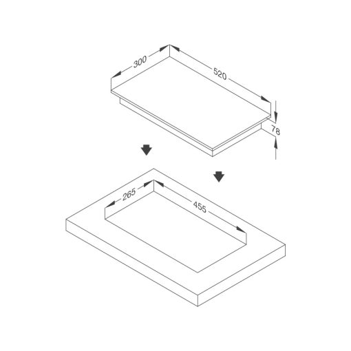 BẾP KÍNH ÂM 1 GAS DẠNG DOMINO MALLOCA MDG 301