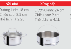 Bộ nồi inox Eurosun MC1608-Passion