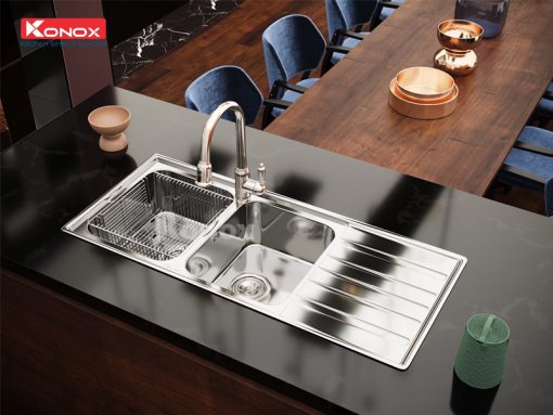 CHẬU RỬA BÁT KONOX Artusi KS11650 1D BÀN PHẢI