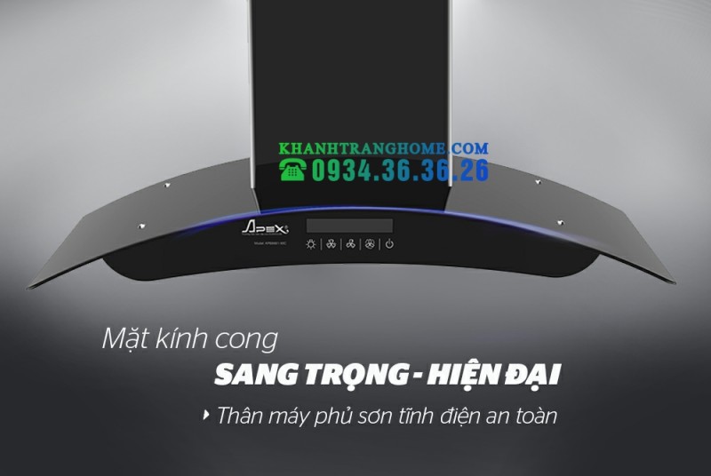 MÁY HÚT MÙI KÍNH CONG CAO CẤP SUNHOUSE APEX APB6681 90C