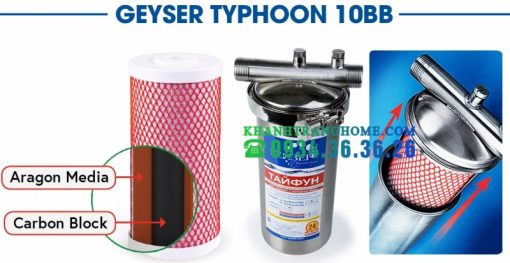 MÁY LỌC NƯỚC GEYSER TYPHOON 10BB LỌC NƯỚC TẮM
