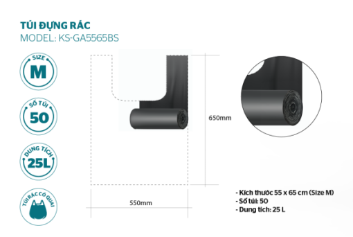 Túi đựng rác phân hủy sinh học SUNHOUSE KS-GA7885B - 5