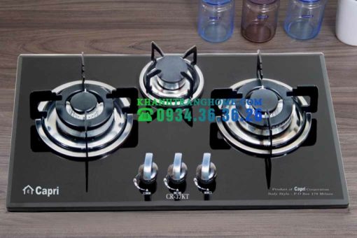 BẾP GAS ÂM KÍNH 3 LÒ CAPRI CR-37KT